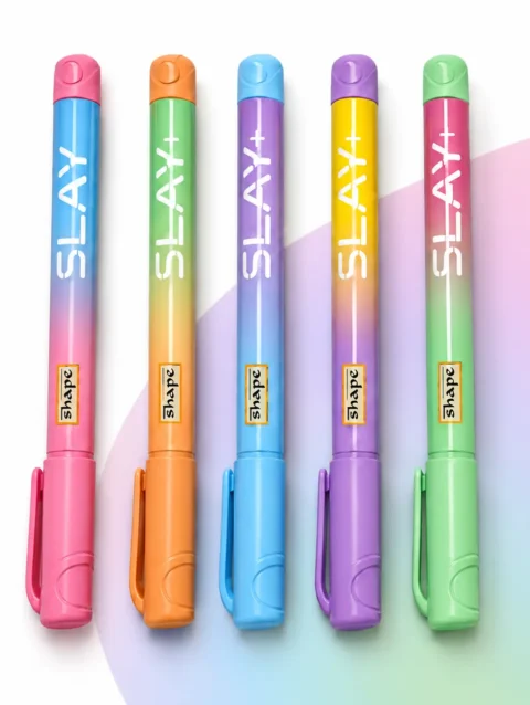 SHAPE SLAY+ Ball Pen – Smooth Writing Pastel Design Pens