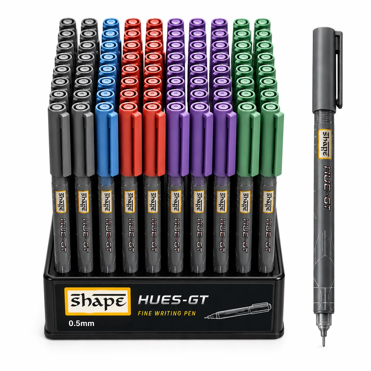 SHAPE HUE-GT Fine Tip Pens – 0.5mm Smooth Writing Pens