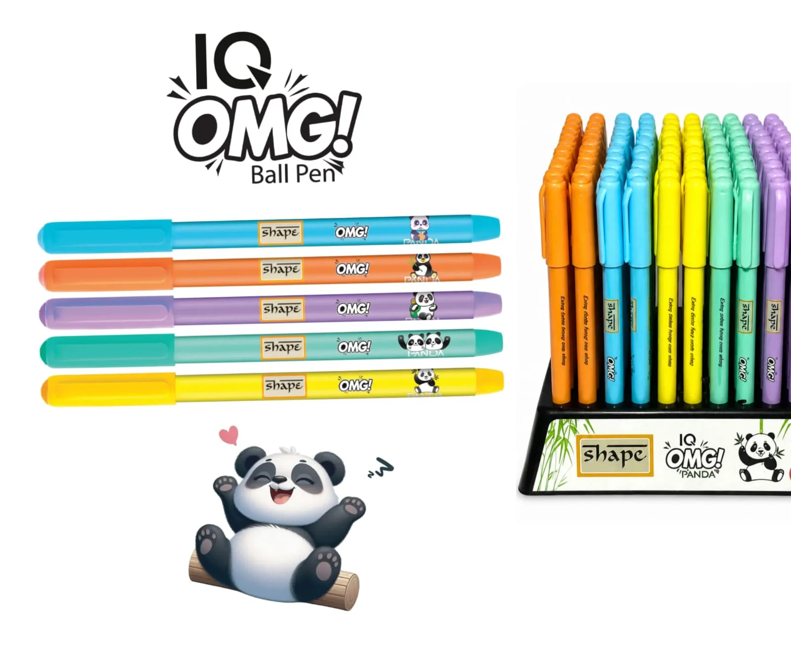 SHAPE IQ OMG! PANDA Ball Pen – Cute Panda Theme Smooth Writing Pens - Image 2