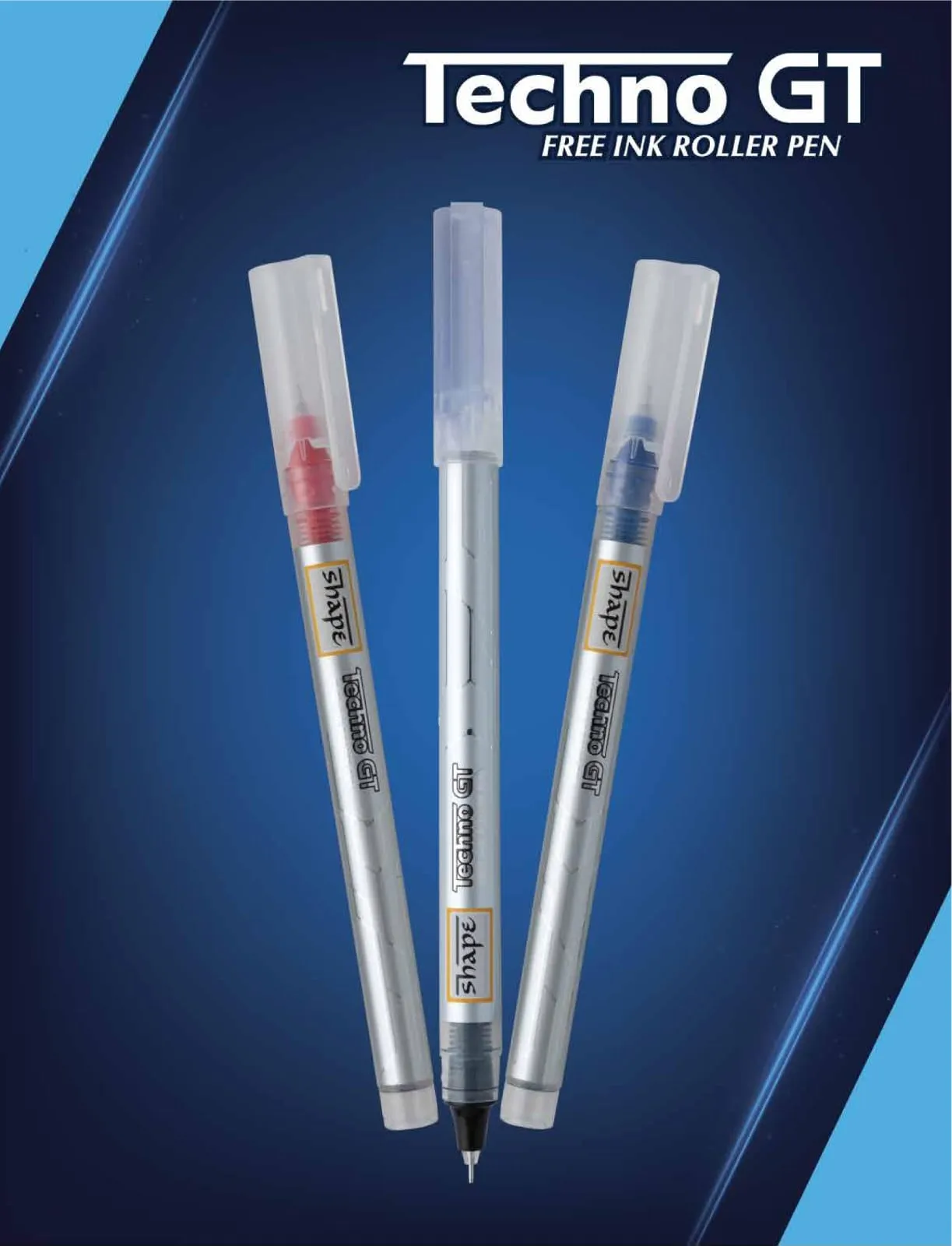 SHAPE Techno GT Free Ink Roller Pen – 0.5mm Smooth Writing Roller Pens - Image 3