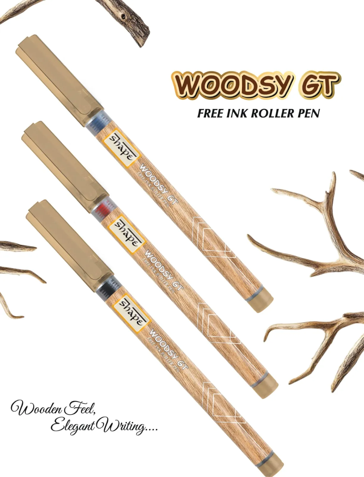 SHAPE Woodsy Pen – Premium Woody Finish Smooth Writing Pens - Image 3