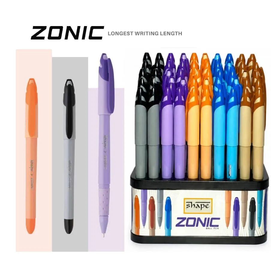 SHAPE Zonic Ball Pen – Glossy Finish Smooth Writing Pens - Image 3