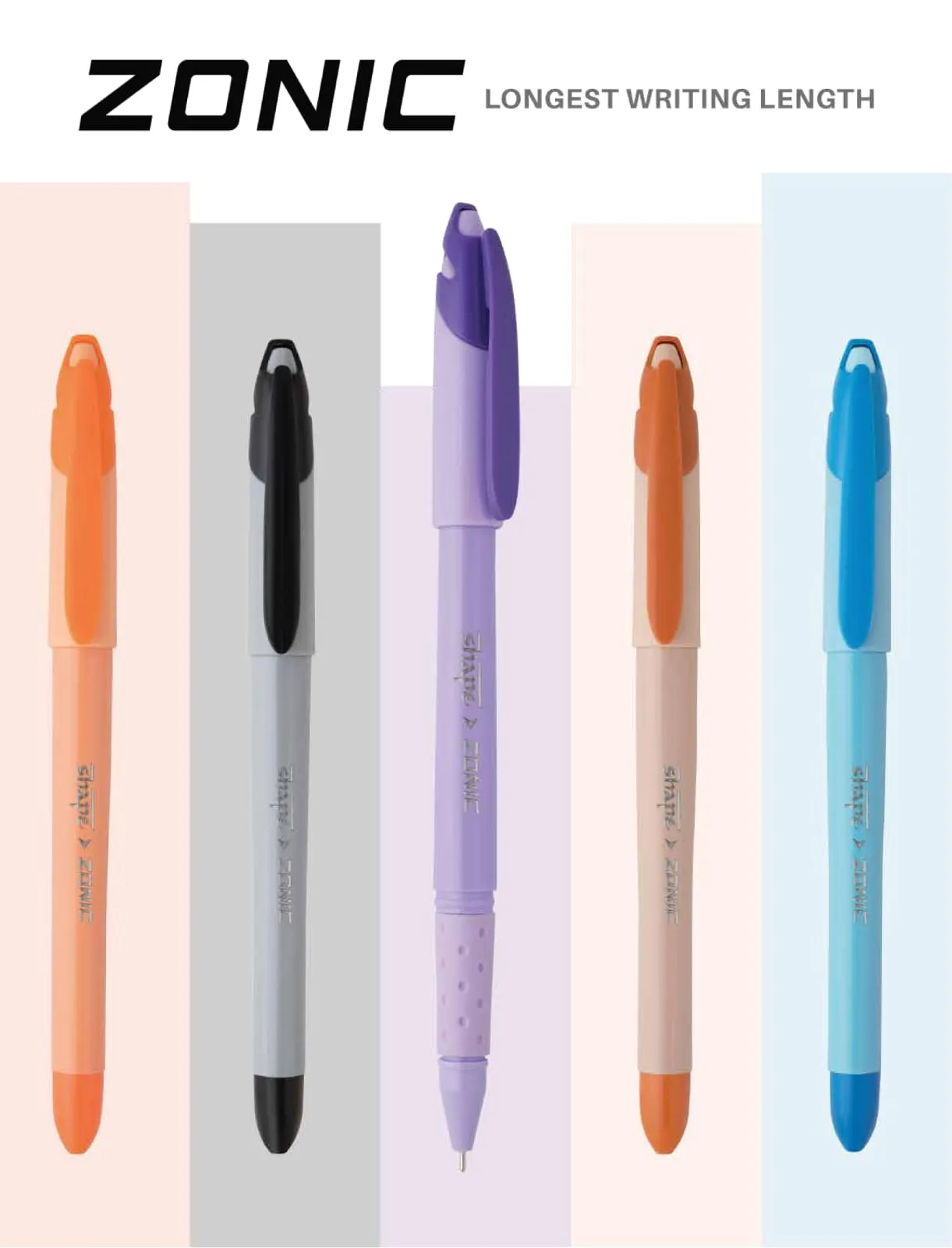 SHAPE Zonic Ball Pen – Glossy Finish Smooth Writing Pens - Image 2