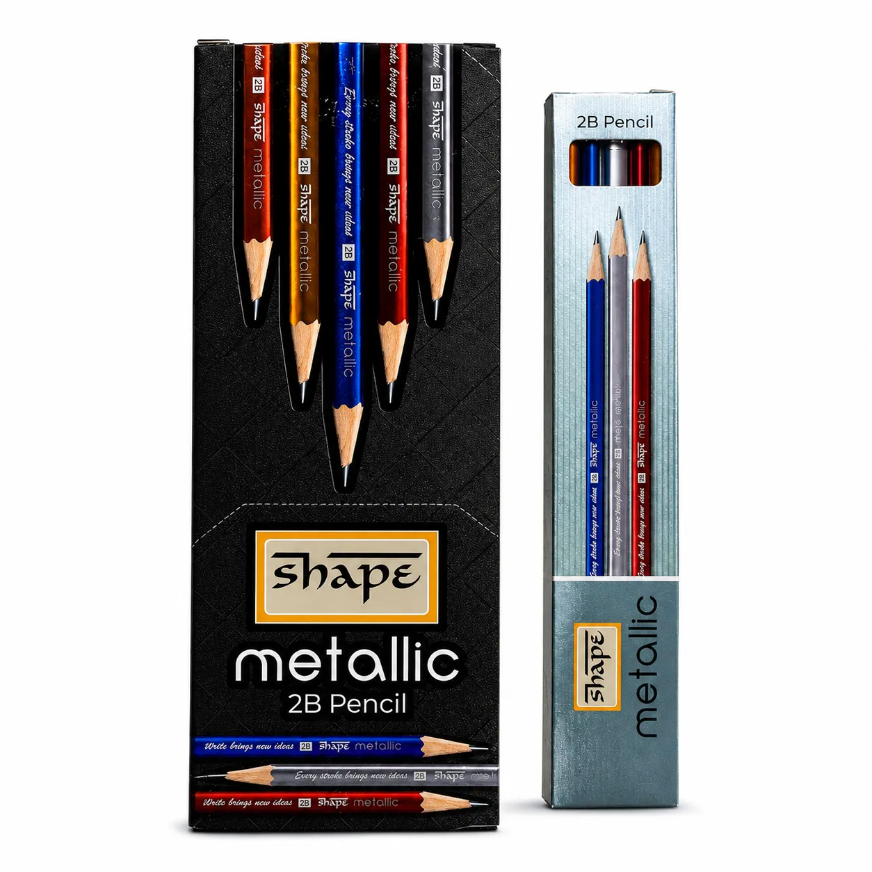 SHAPE Metallic Smooth Dark Writing Pencil