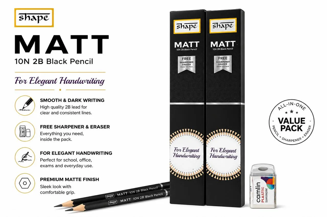 SHAPE MATT 2B Matte Finish Pencil Pack - Image 2
