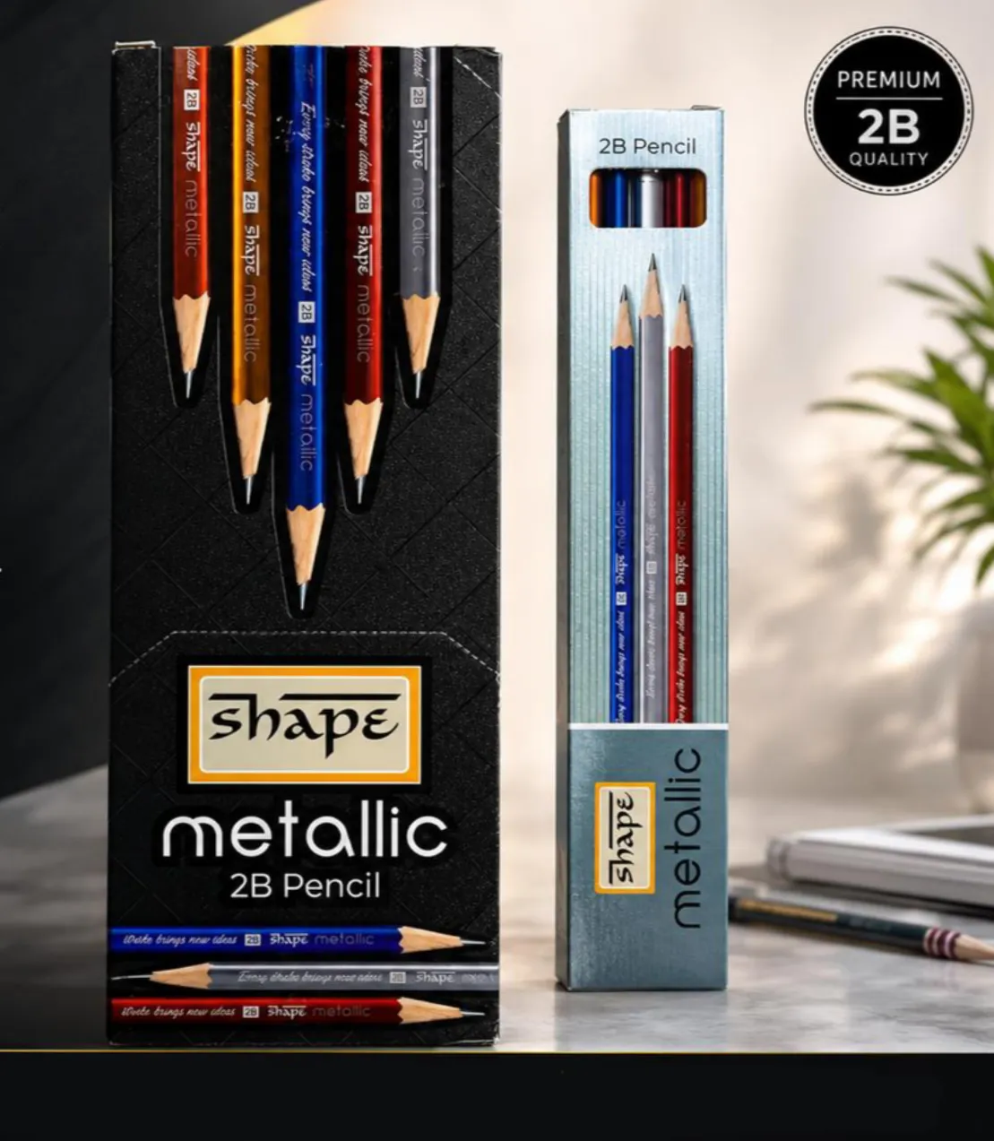 SHAPE Metallic Smooth Dark Writing Pencil - Image 2