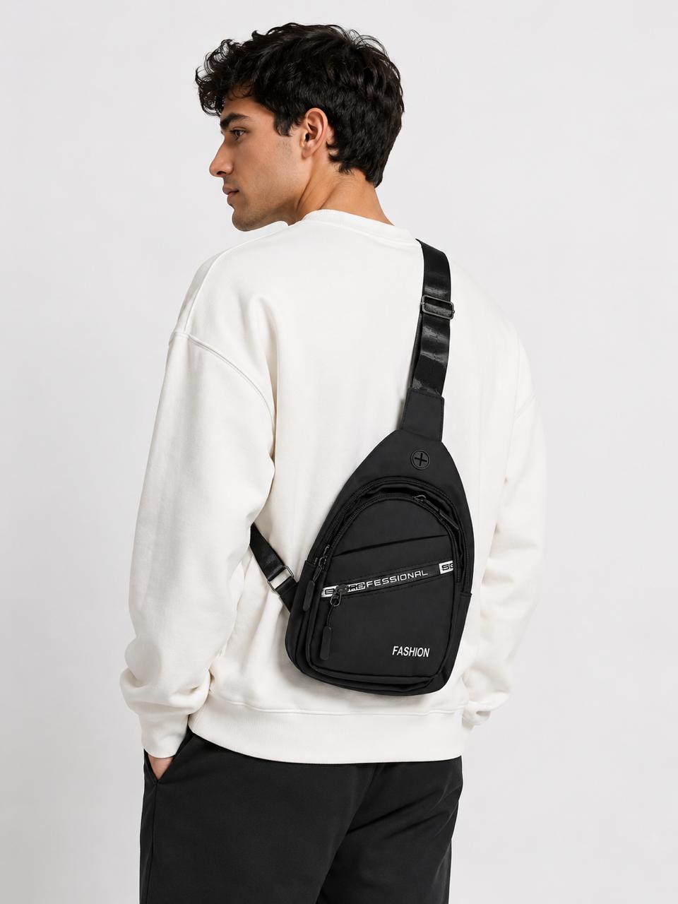 Fenix Premium Men’s Sling Chest Bag – Black - Image 4
