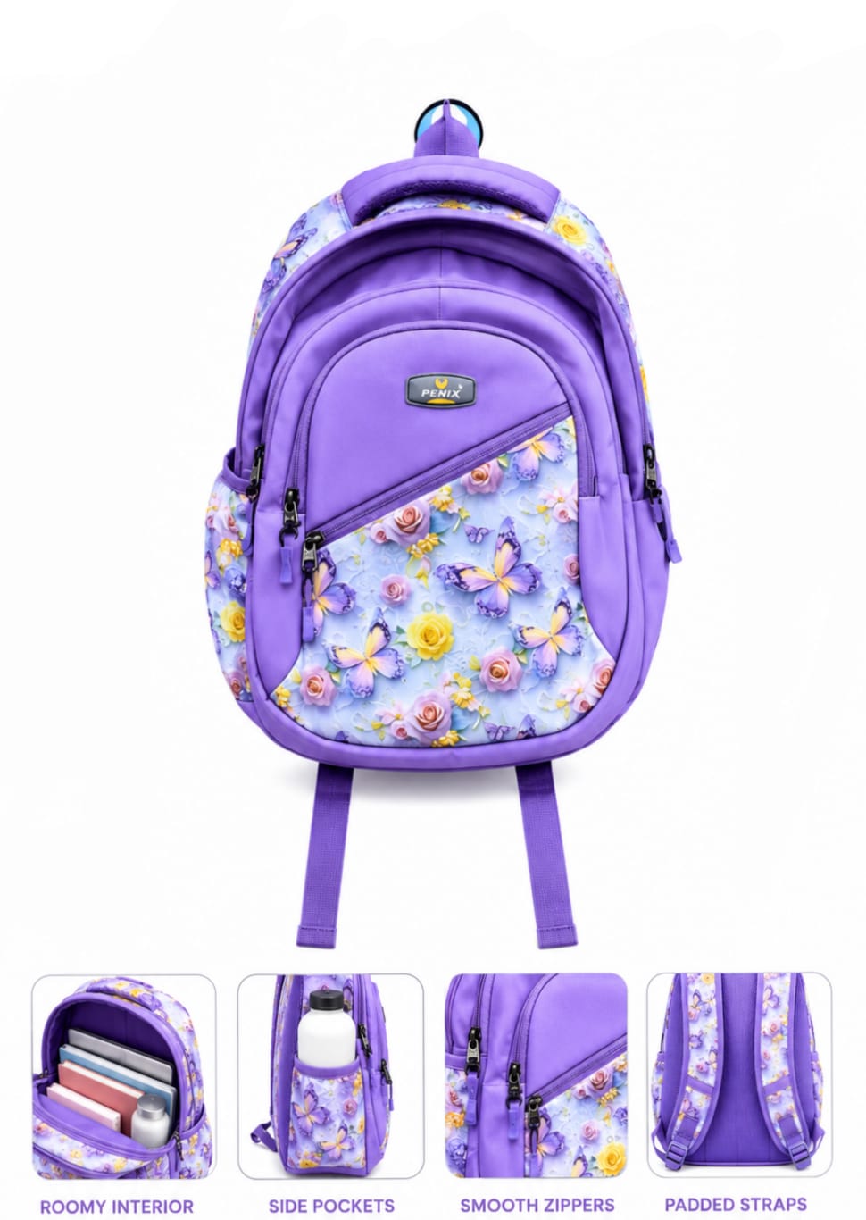 FENIX - Casual Backpack For Students -purple bag - Image 4
