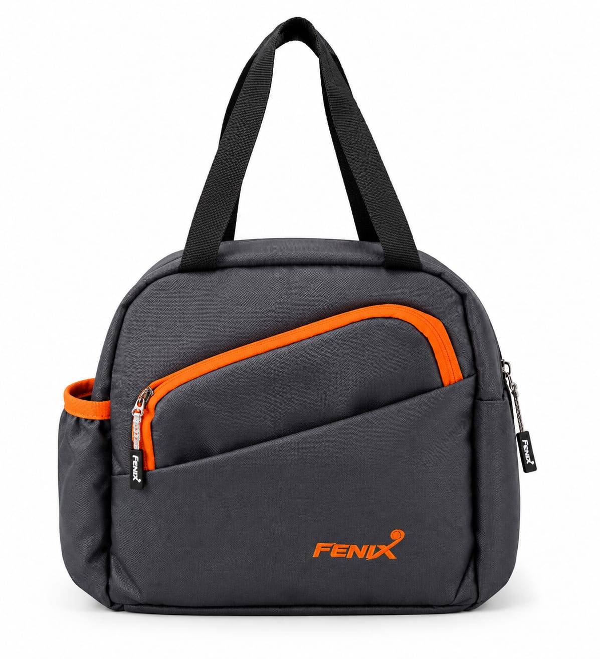 FENIX Thermal Insulated Lunch Bag with Front Pocket – Grey & Orange