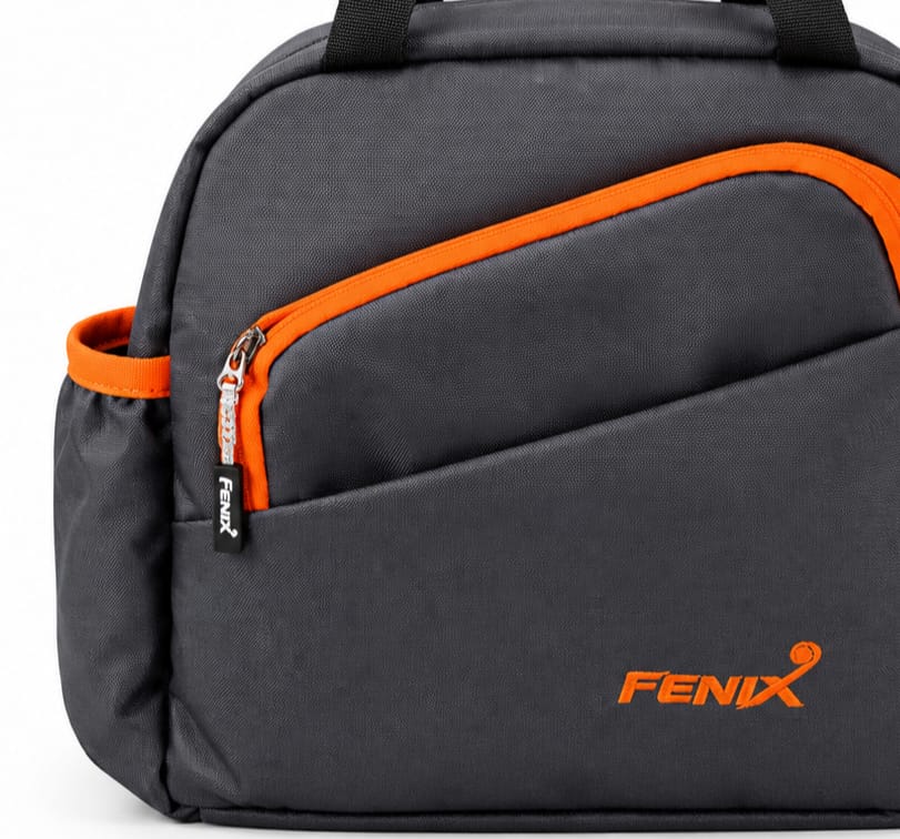 FENIX Thermal Insulated Lunch Bag with Front Pocket – Grey & Orange - Image 3