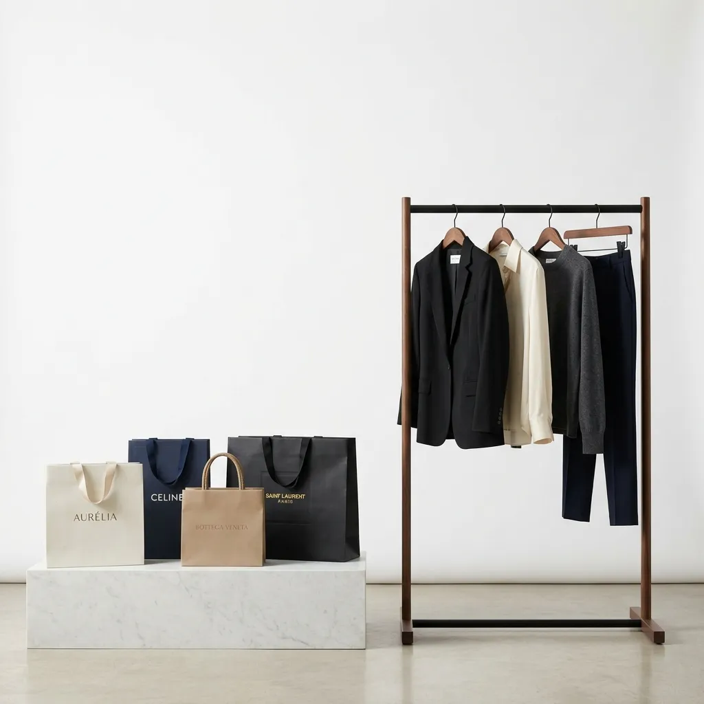 Modern Fashion Bags and Clothing Display